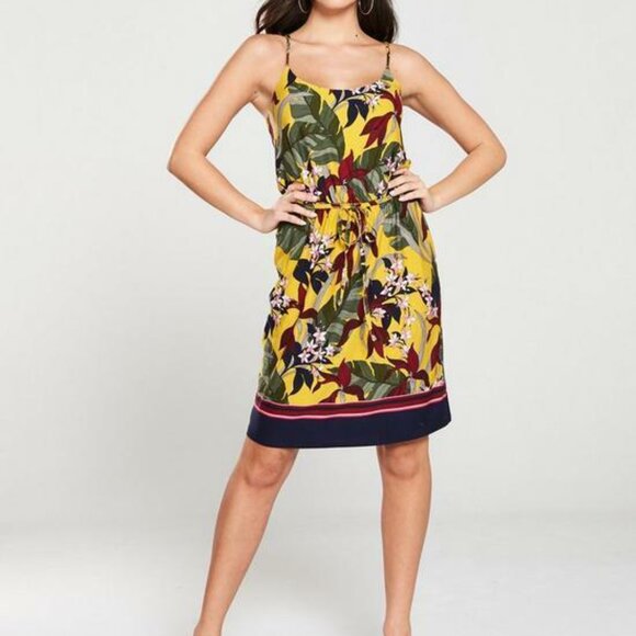 BNWT OASIS Yellow Multi Tropical Floral Palm Leaf Summer Cami dress - Picture 5 of 16